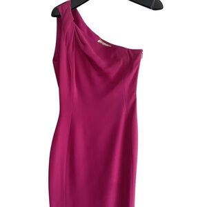 Saint Laurent Pink One-Shoulder Sheath Cocktail Dress